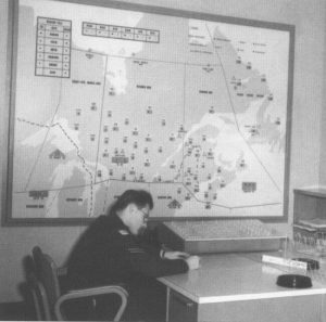 Norad North Bay Office with Soldier and Map